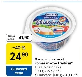 Tradiční pomazánkové Jihočeské Madeta