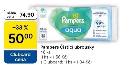 Vlhčené ubrousky dětské Pampers