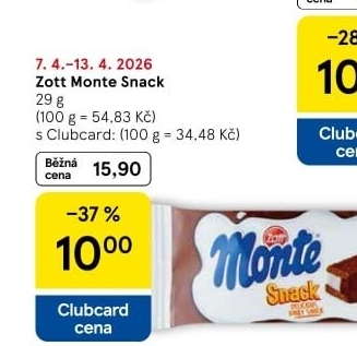 Dezert mléčný Monte Snack Zott
