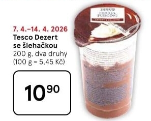 Dezert pudink se šlehačkou Tesco
