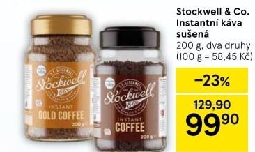 Instantní kávy Stockwell &amp