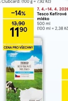 Kefírové mléko Tesco