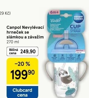 Nevylévací hrneček se slámkou a závažím Canpol babies