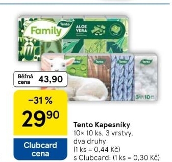 Papírové kapesníčky 3vrstvé Tento