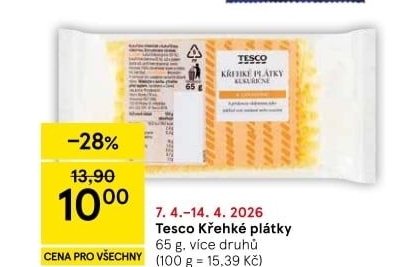 Plátky křehké Tesco