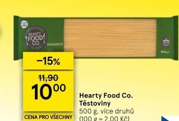 Těstoviny Hearty Food Co Tesco