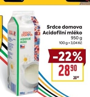 Mléko acidofilní Srdce Domova
