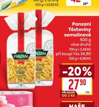 Panzani Těstoviny semolinové