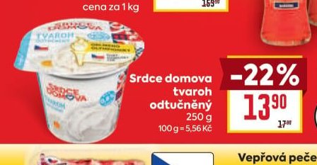 Srdce domova tvaroh odtučněný