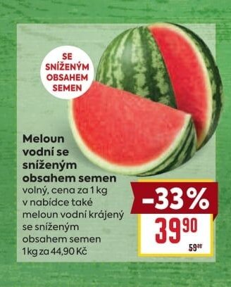 Meloun vodní se sníženým obsahem semen