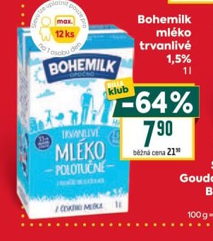 Bohemilk mléko trvanlivé