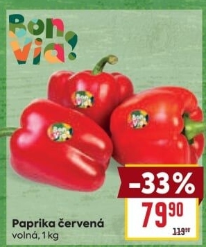 Paprika červená Billa Bonvia