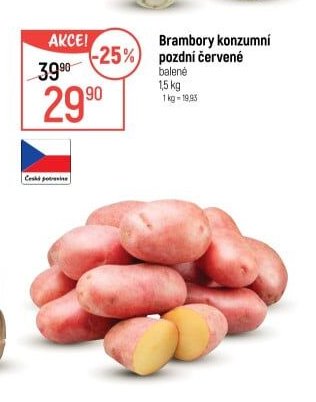 Brambory konzumní pozdní červené