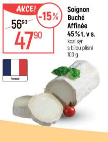 Sýr kozí s bílou plísní Buche affinée 45% Soignon