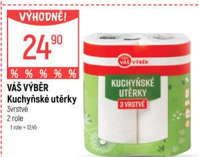 Utěrky kuchyňské 3vrstvé Váš Výběr