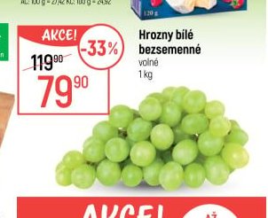 Hrozny bílé bezsemenné