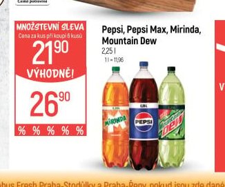 Pepsi, Pepsi Max, Mirinda, Mountain Dew