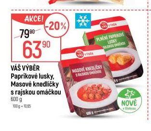 Váš Výběr Paprikové lusky, Masové knedlíčky s rajskou omáčkou