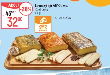 Sýr lovecký 45%