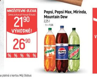 Pepsi, Pepsi Max, Mirinda, Mountain Dew