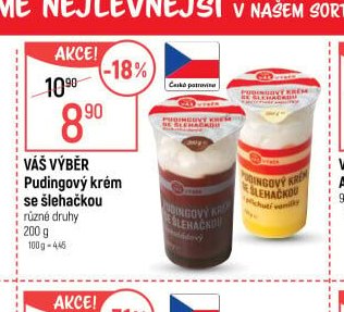 VÁŠ VÝBĚR Pudingový krém se šlehačkou