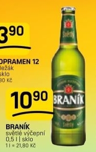 Pivo světlé výčepní 10° Braník