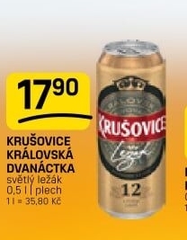 Pivo světlý ležák Královský 12° Krušovice