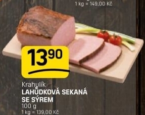 Sekaná lahůdková se sýrem Krahulík