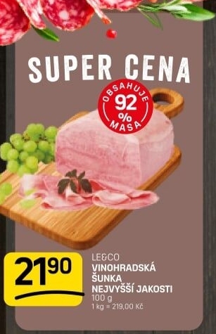 Šunka vinohradská nejvyšší jakosti LE&amp