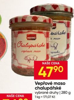 Chalupářské vepřové maso ve sklenici Veseko