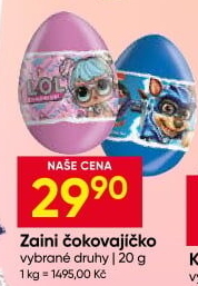 Čokoládové vajíčko s překvapením Zaini