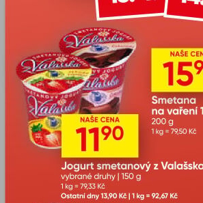 Jogurt smetanový ochucený z Valašska Mlékárna Valašské Meziříčí
