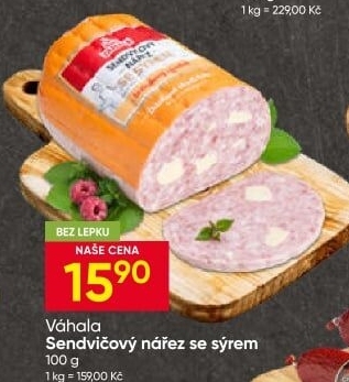 Nářez sendvičový se sýrem Váhala