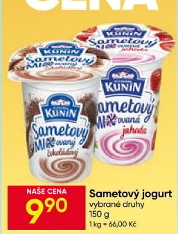 Ochucený jogurt sametový Mlékárna Kunín