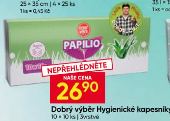 Papírové kapesníčky 3vrstvé Papilio Dobrý Výběr