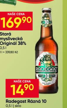 Pivo světlé výčepní Rázná 10° Radegast