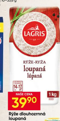 Rýže dlouhozrnná Lagris