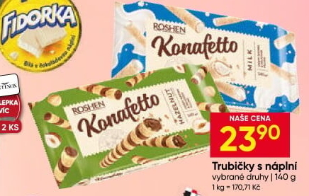 Trubičky vaflové Konafetto Roshen