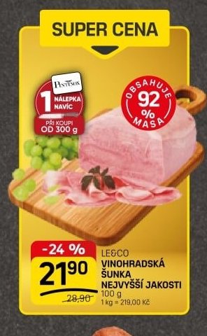 LE&CO VINOHRADSKÁ ŠUNKA NEJVYŠŠÍ JAKOSTI