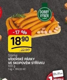 Sláma VÍDEŇSKÉ PÁRKY VE SKOPOVÉM STŘÍVKU