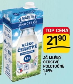 Mléko čerstvé Jihočeské Madeta - 1,5% polotučné