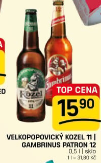 Pivo světlý ležák 11° Medium Velkopopovický Kozel