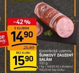 Salám šunkový zauzený Kostelecké uzeniny