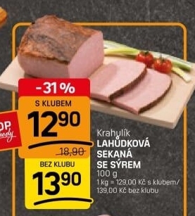 Sekaná lahůdková se sýrem Krahulík