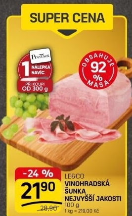 Šunka vinohradská nejvyšší jakosti LE&amp