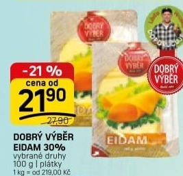 Sýr Eidam 30% Dobrý Výběr