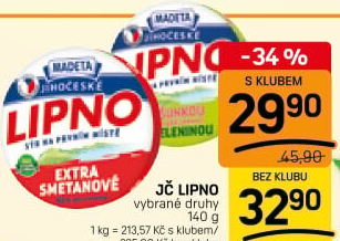 Tavený sýr Jihočeské Lipno Madeta