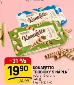 Trubičky vaflové Konafetto Roshen