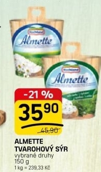 Tvarohový sýr Almette Hochland