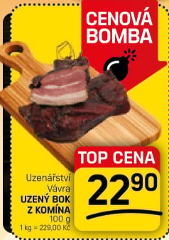 Uzený bok z komína Uzenářství Vávra